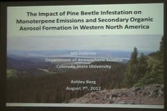 The Impact of Pine Beetle Kill on Monoterpene Emissions and Secondary Organic Aerosol Formation in Western North America