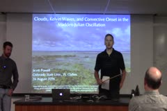 Clouds, Kelvin Waves, and Convective Onset in the  Madden-Julian Oscillation