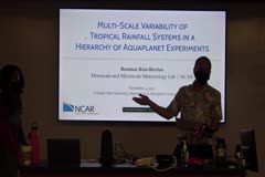 Multi-Scale Variability of Tropical Rainfall Systems in a Hierarchy of Aquaplanet Experiments